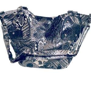 BRACIANO VINTAGE HANDBAG FAUX RATTLESNAKE SILVER